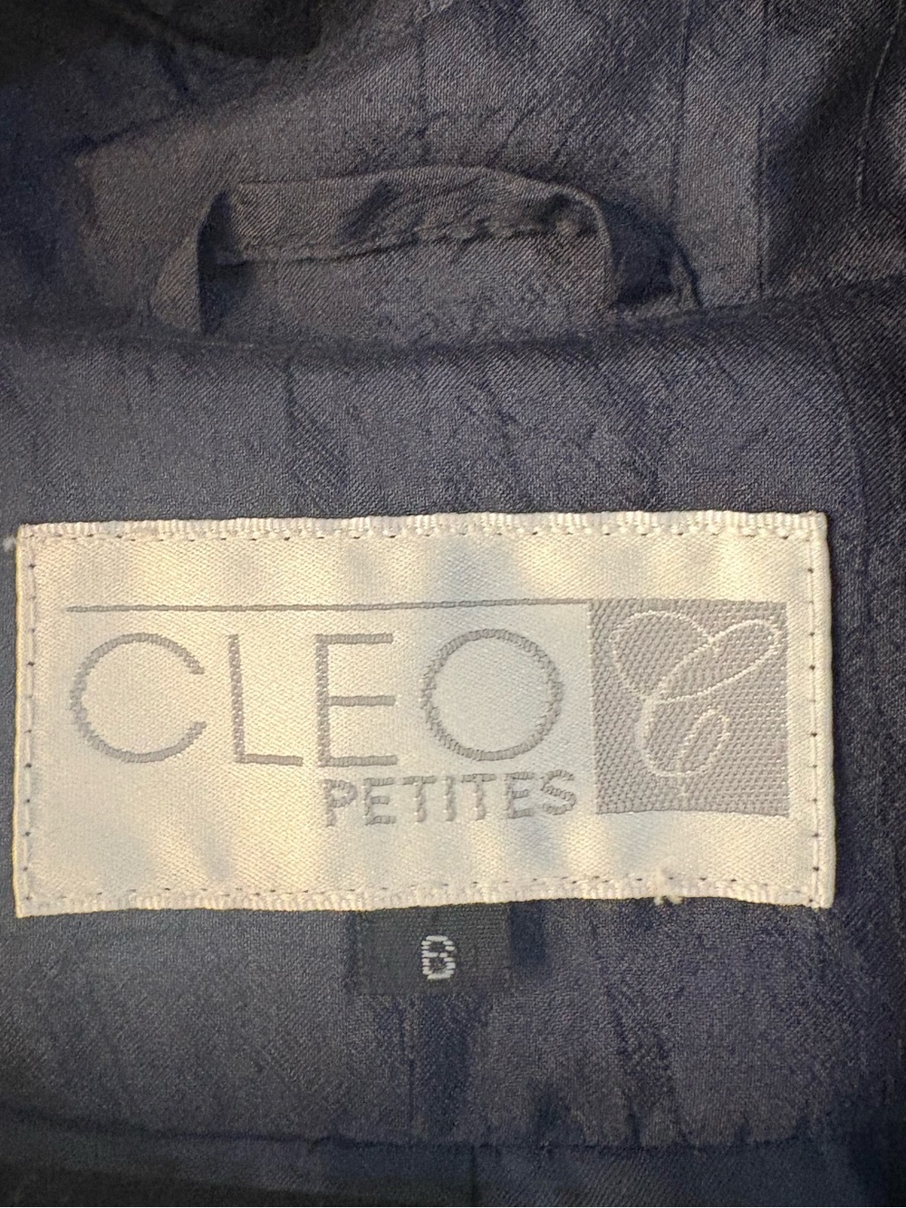 CLEO PETITES Navy Blue Belted Trench Coat | Size 6 Petite - Picture 3 of 9